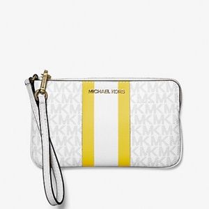 Michael Kors jet set travel large logo wristlet